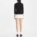 TORY BURCH Silk Front Cardigan – Black