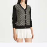 TORY BURCH Silk Front Cardigan – Black