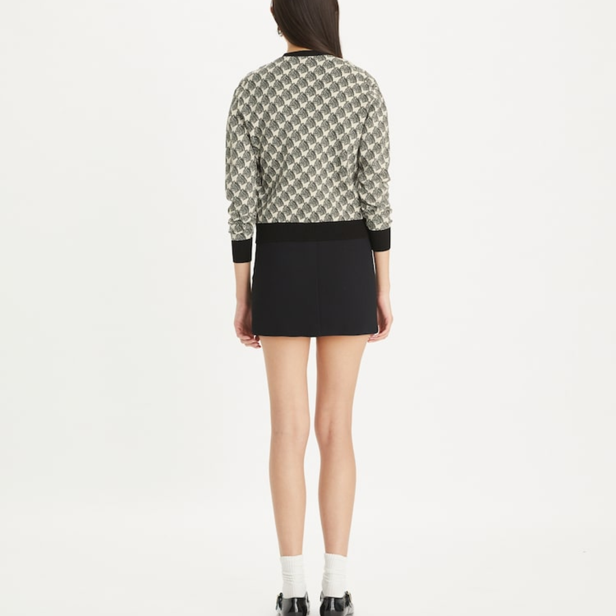 TORY BURCH Jacquard Viscose Cardigan – Ivory