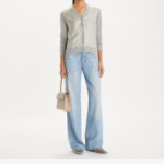 TORY BURCH Silk Front Cardigan – Gray