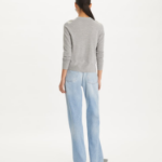 TORY BURCH Silk Front Cardigan – Gray