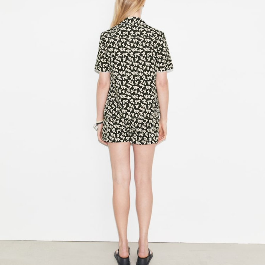 TORY BURCH Lily Cotton Camp Shirt – Black