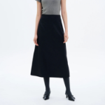 8 seconds Satin Long Skirt - Black