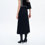 8 seconds Satin Long Skirt - Black