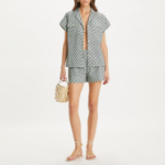 TORY BURCH Printed Cotton Poplin Short – Green