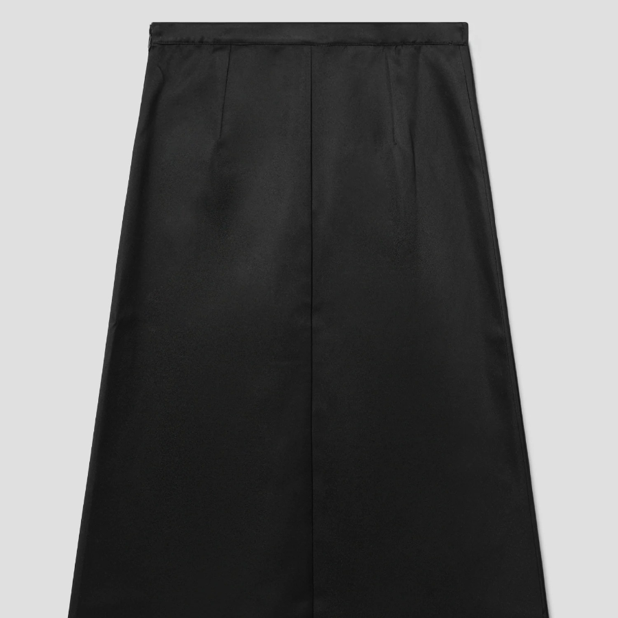 8 seconds Satin Long Skirt - Black