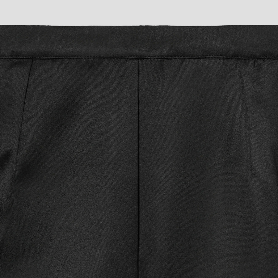 8 seconds Satin Long Skirt - Black