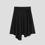 8 seconds Asymmetric Jersey Skirt - Black