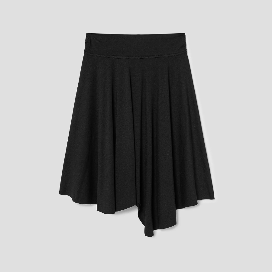 8 seconds Asymmetric Jersey Skirt - Black