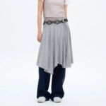 8 seconds Asymmetric Jersey Skirt - Grey