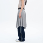 8 seconds Asymmetric Jersey Skirt - Grey
