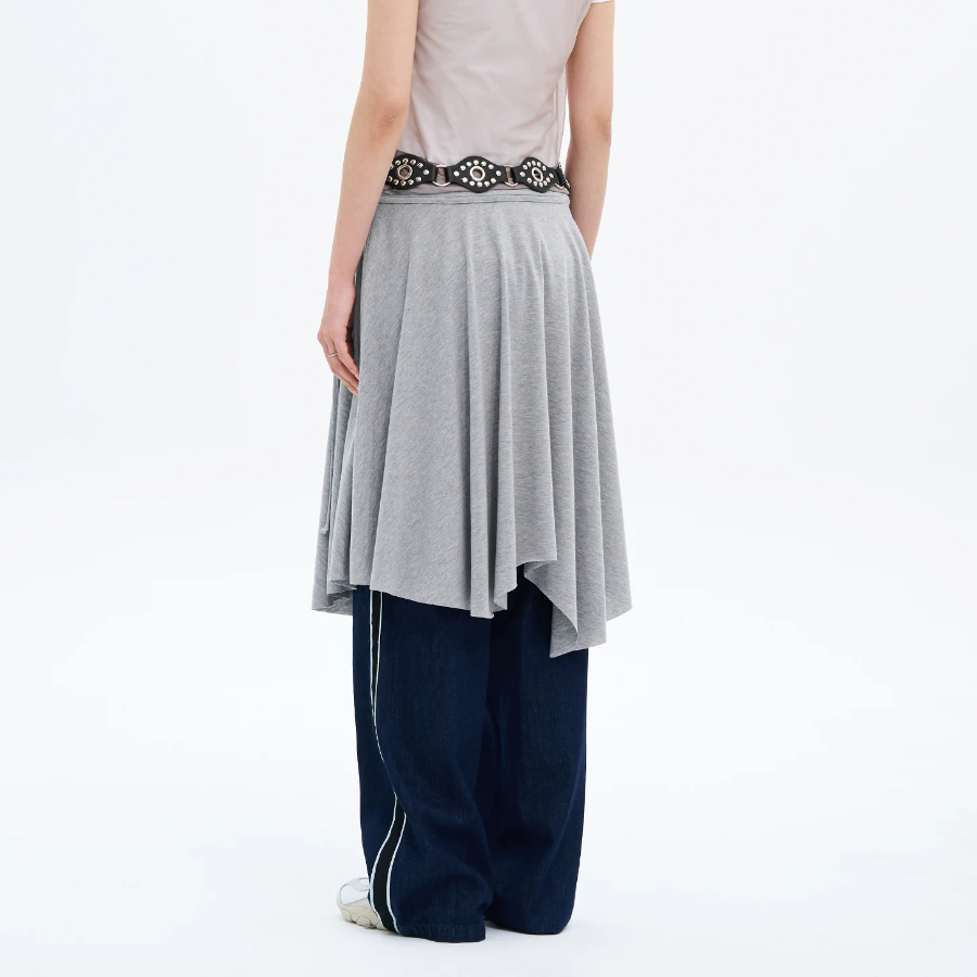 8 seconds Asymmetric Jersey Skirt - Grey