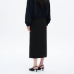 8 seconds Poly Long H-Line Skirt - Black