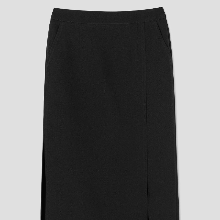 8 seconds Poly Long H-Line Skirt - Black