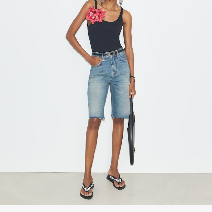 TORY BURCH Cotton Denim Short – Blue