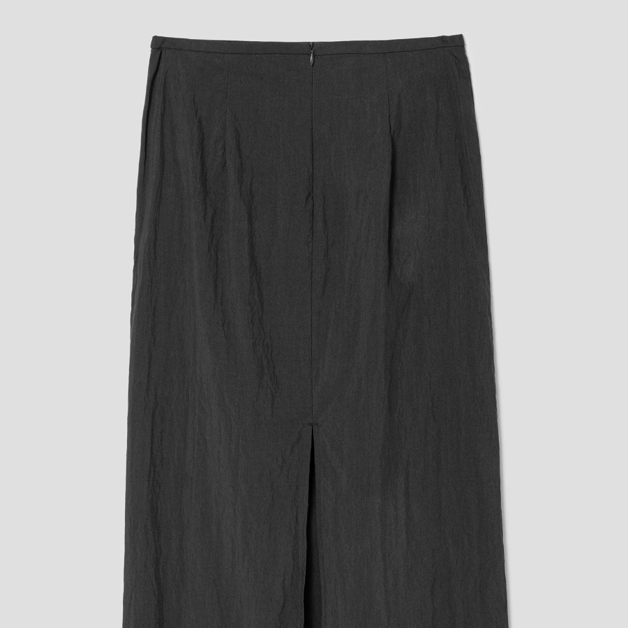 8 seconds Shirring Asymmetric Long Skirt - Ash
