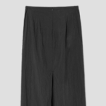 8 seconds Shirring Asymmetric Long Skirt - Ash