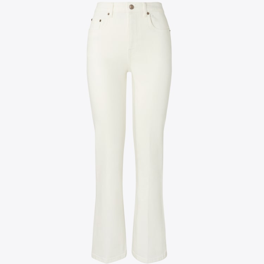 TORY BURCH Cropped Flare Jean – White