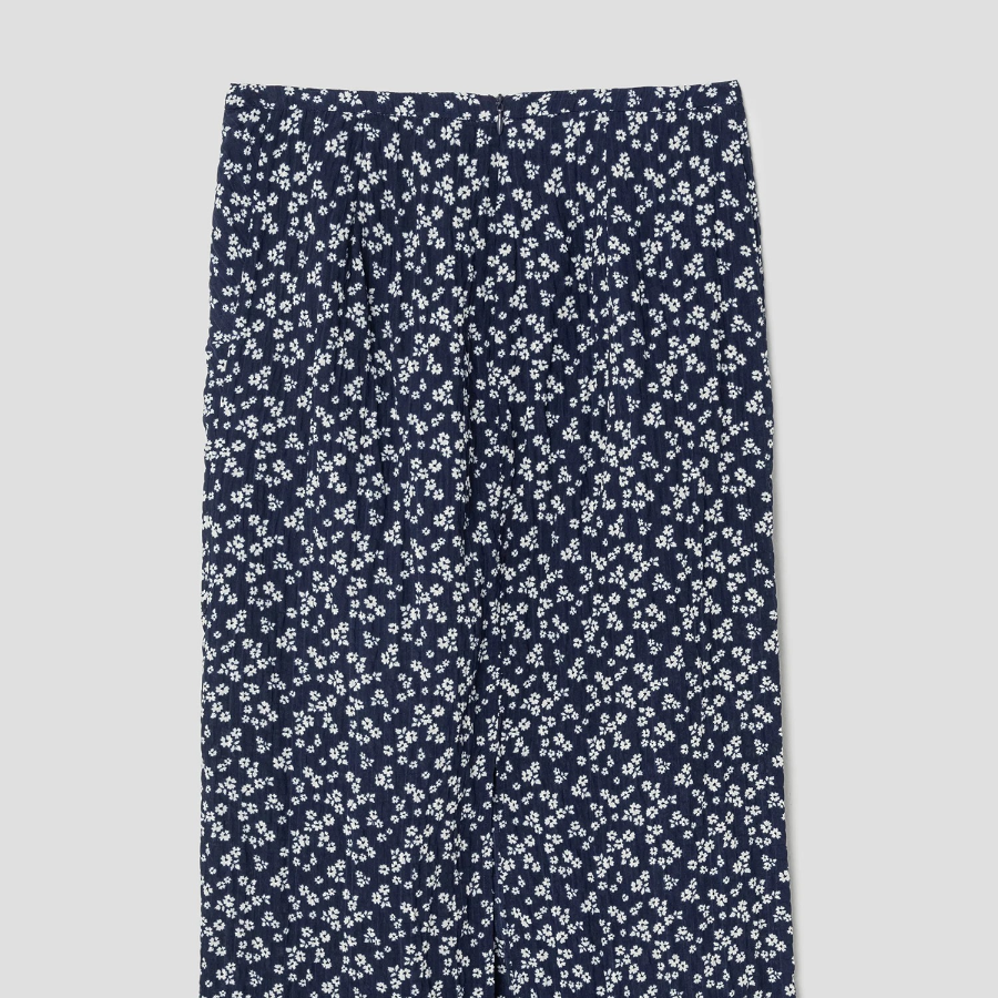 8 seconds Pattern Shirring Skirt - Navy