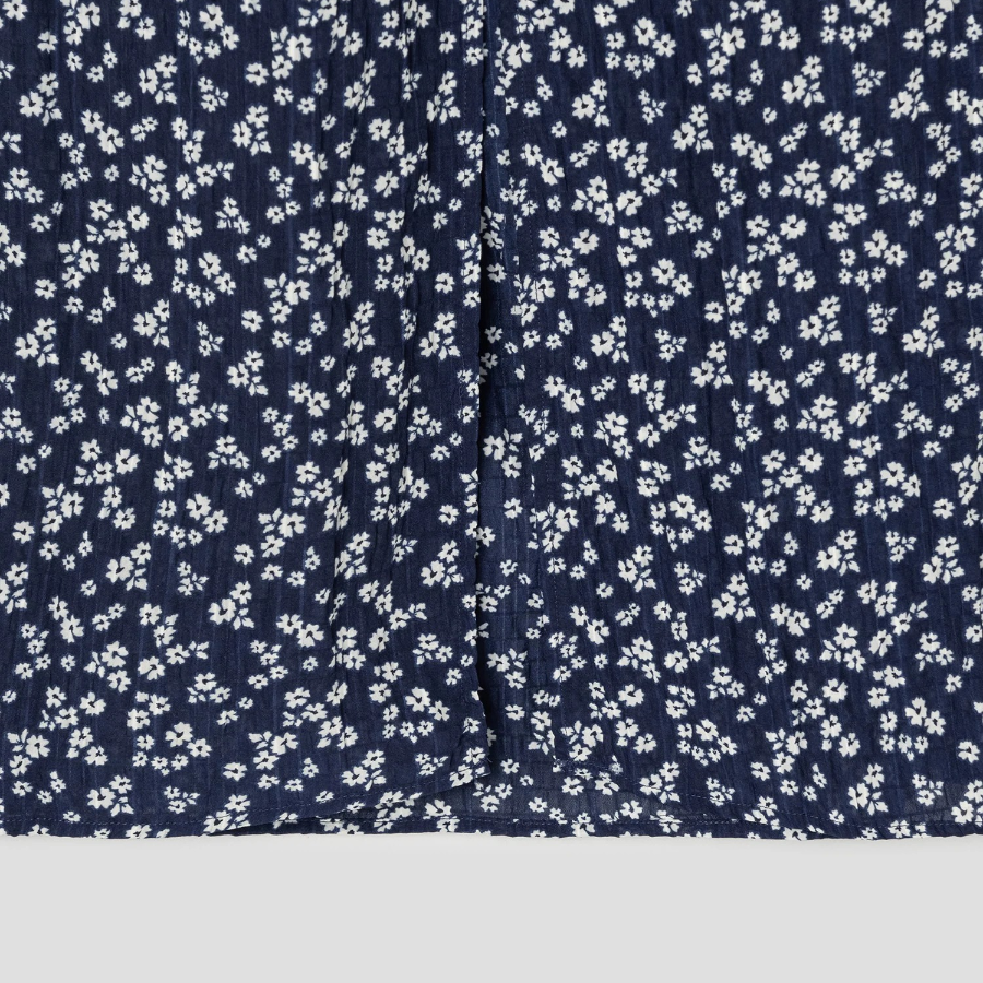 8 seconds Pattern Shirring Skirt - Navy