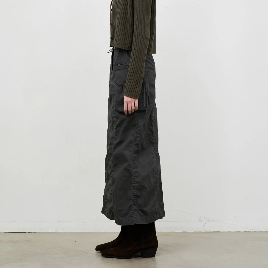 8 seconds Washed Long Skirt - Ash