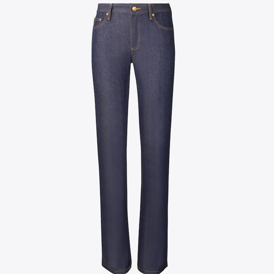TORY BURCH Cotton Skinny-Leg Jean – Blue