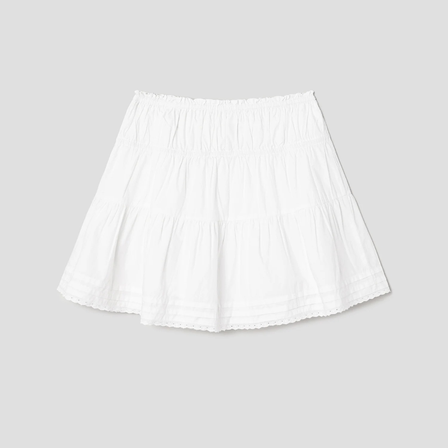 8 seconds Cotton Ribbon Mini Skirt - White
