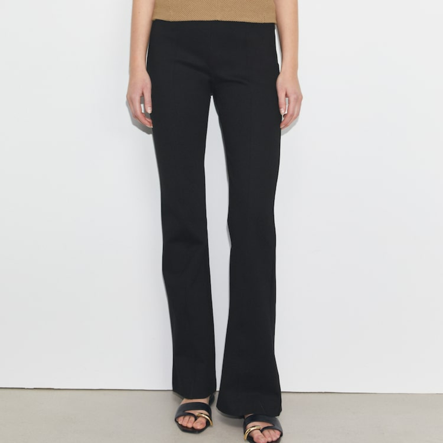 TORY BURCH Flared Viscose Compression Pant – Black
