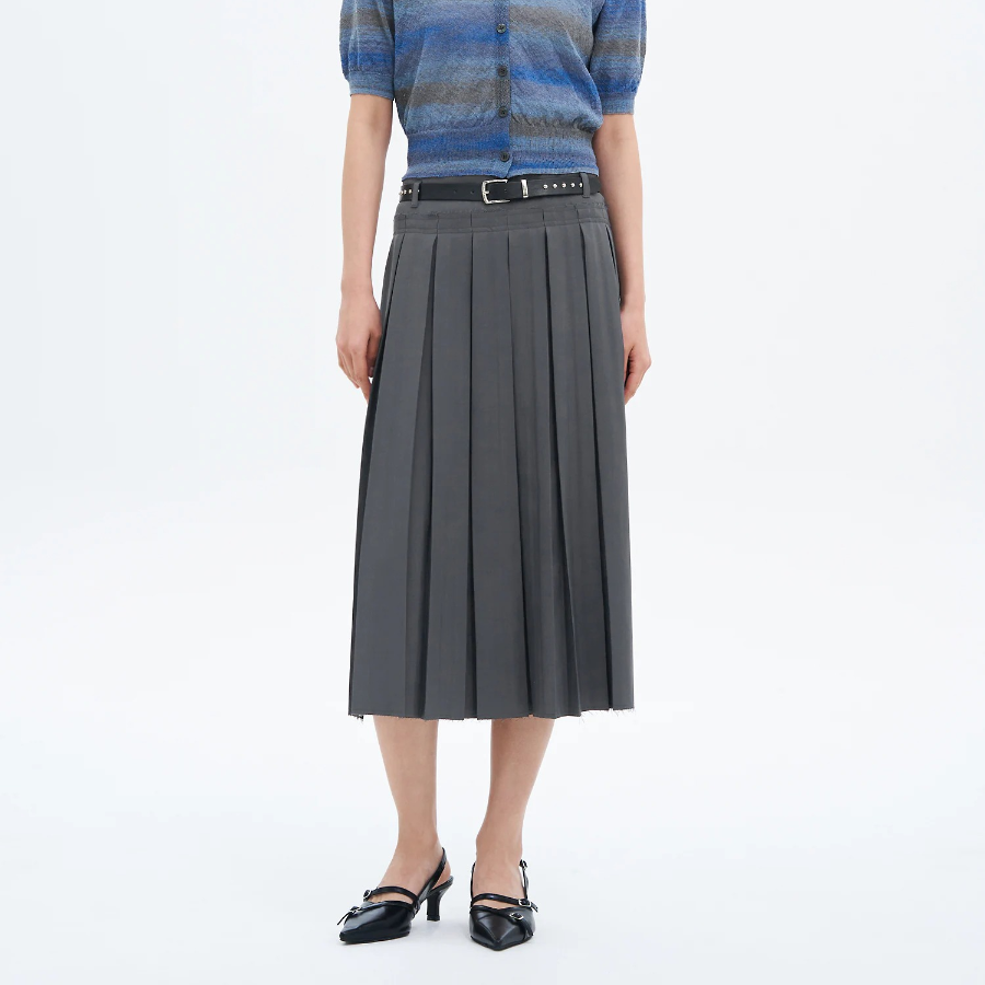 8 seconds Pleats Skirt - Dark Grey