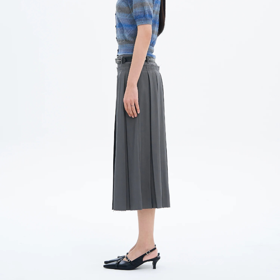 8 seconds Pleats Skirt - Dark Grey