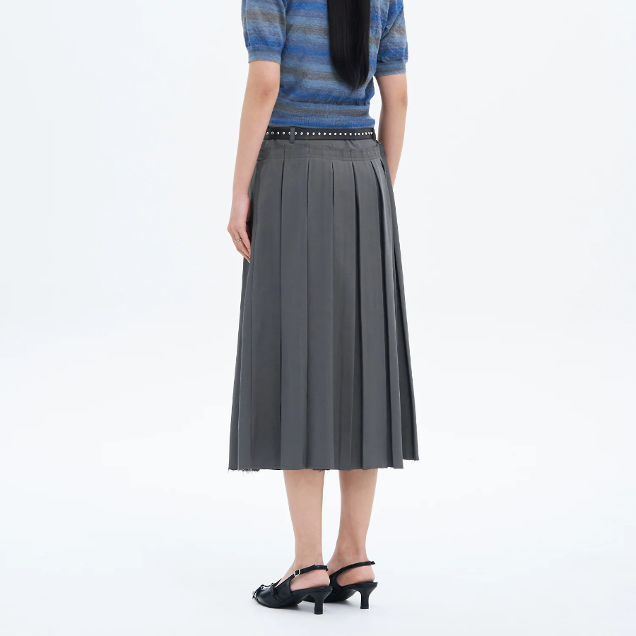 8 seconds Pleats Skirt - Dark Grey