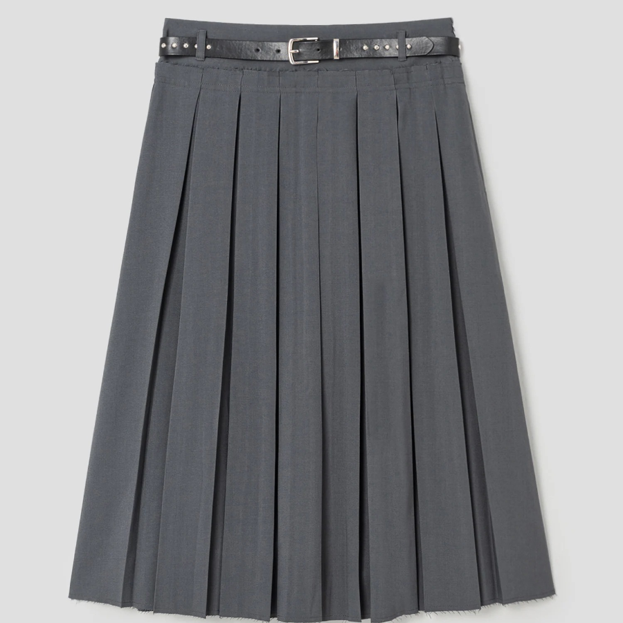 8 seconds Pleats Skirt - Dark Grey