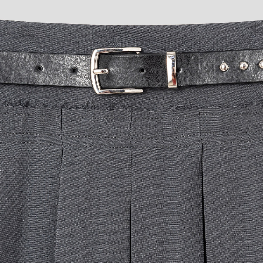 8 seconds Pleats Skirt - Dark Grey