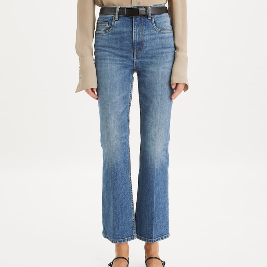 TORY BURCH Cropped Flare Jean – Light Blue