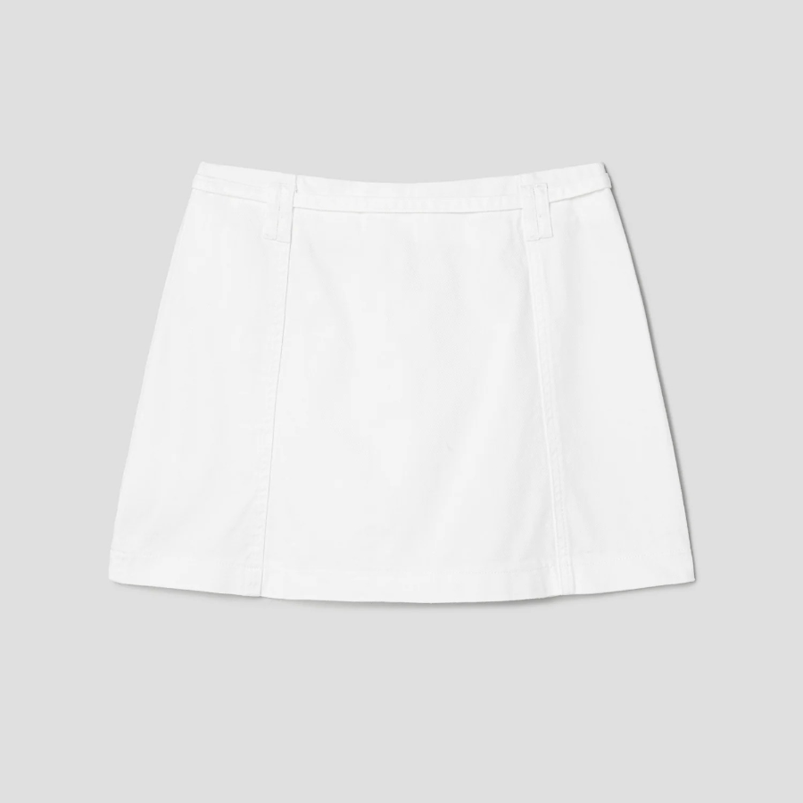 8 seconds Belted Denim Mini Skirt - White
