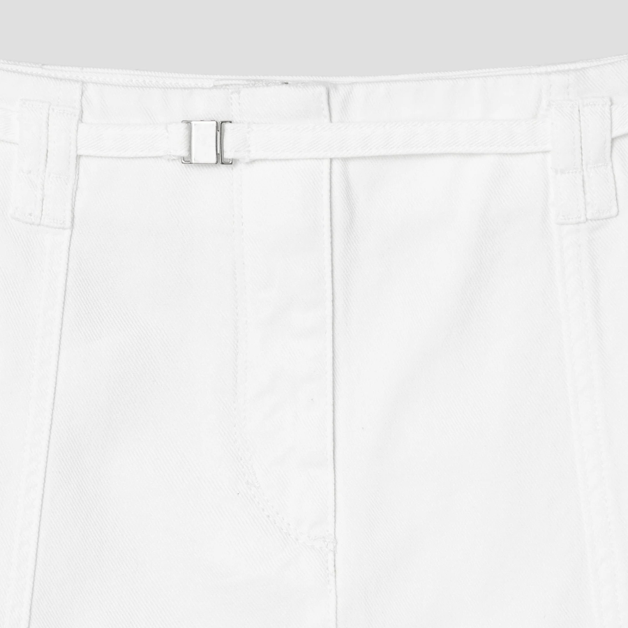 8 seconds Belted Denim Mini Skirt - White