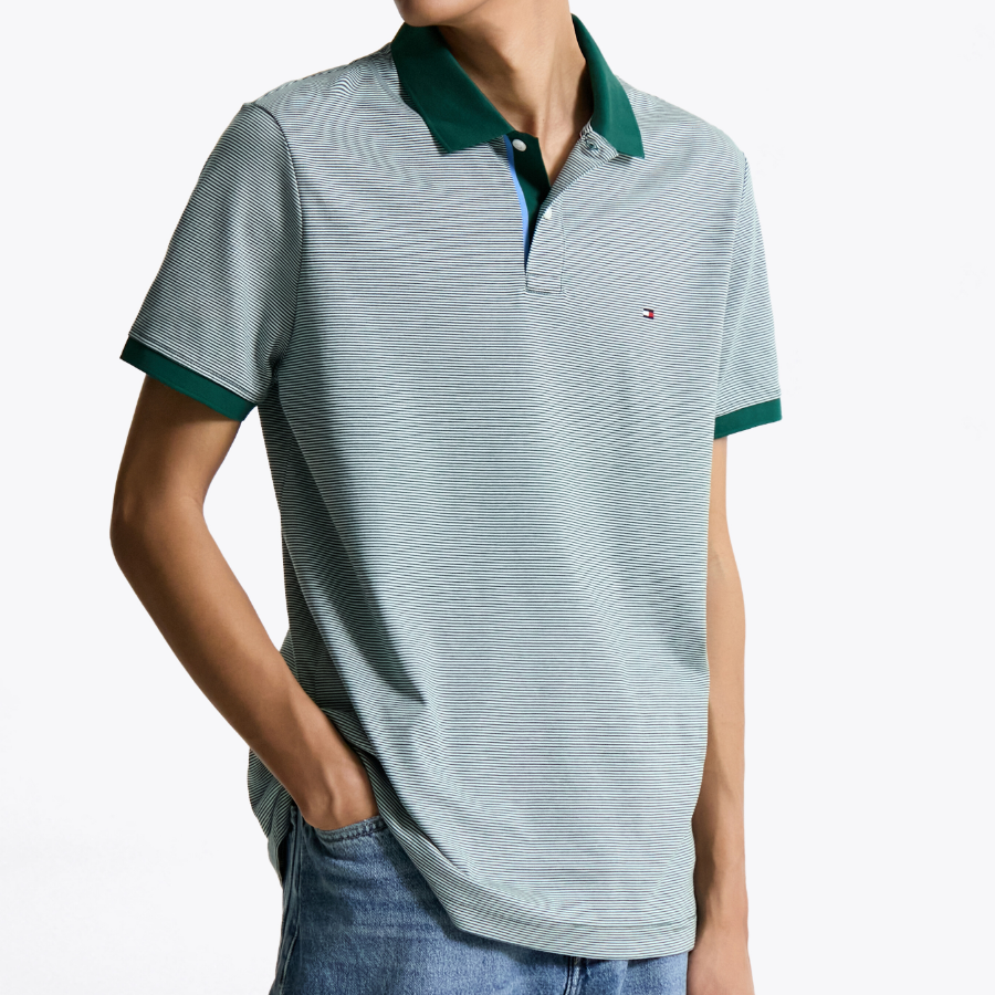 TOMMY HILFIGER [Official Headquarters] Interlock Stripe Polo Shirt