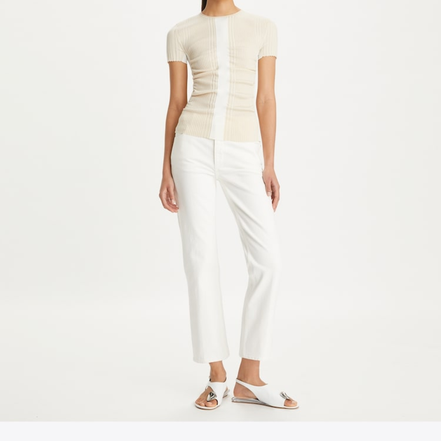 TORY BURCH Kick Flare Denim Jean – White