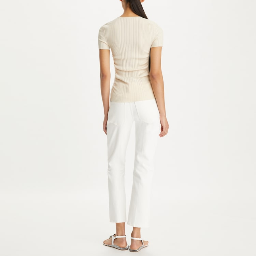 TORY BURCH Kick Flare Denim Jean – White