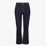 TORY BURCH Cropped Flare Jeans – Dark Blue