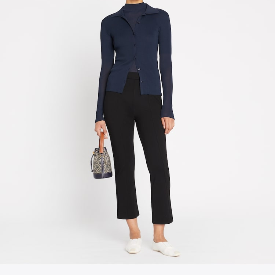 TORY BURCH Flared Knit Pant – Black