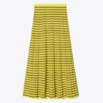 TORY BURCH Striped Cotton Skirt – Yellow