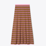 TORY BURCH Striped Cotton Skirt – Orange