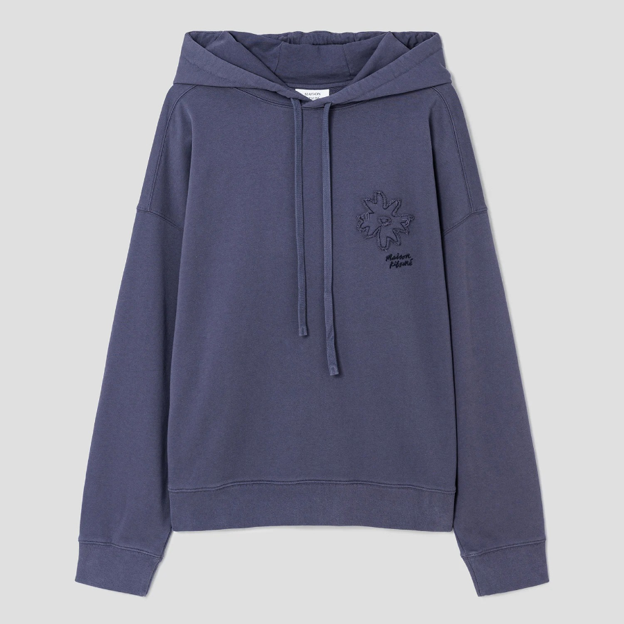 Maison Kitsune Men Crafted Daisy Oversize Hoodie - Fig