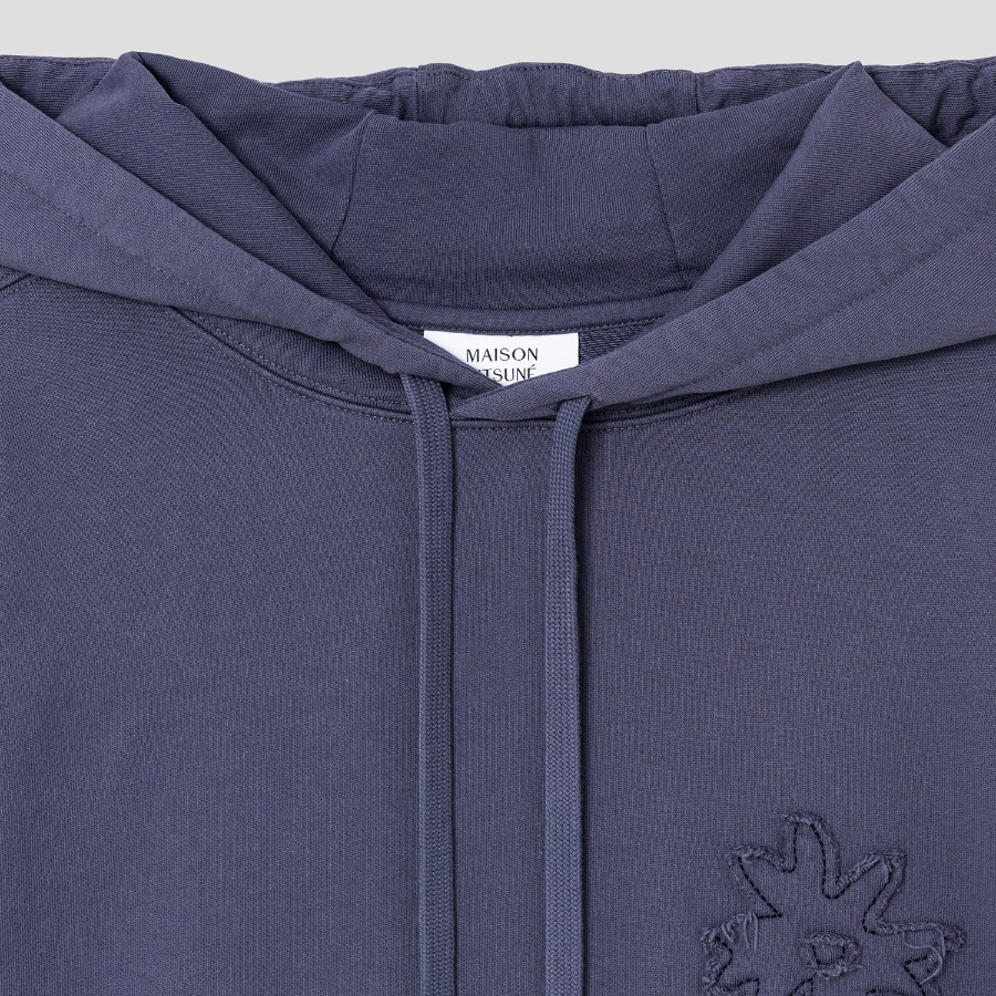 Maison Kitsune Men Crafted Daisy Oversize Hoodie - Fig