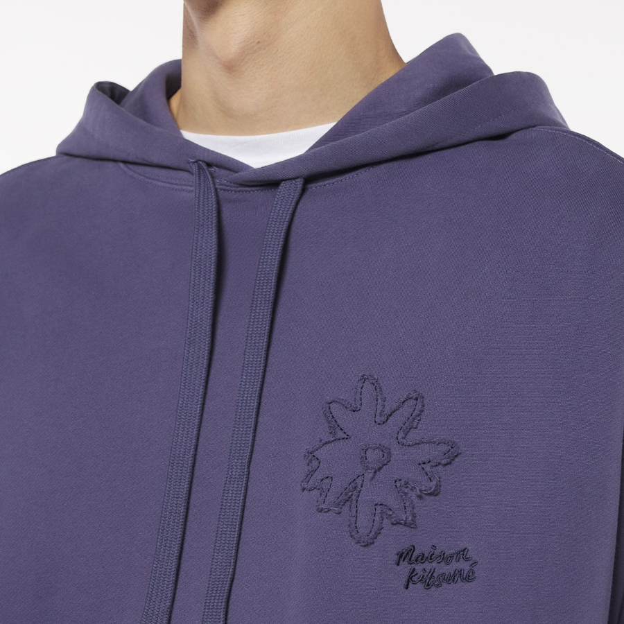 Maison Kitsune Men Crafted Daisy Oversize Hoodie - Fig