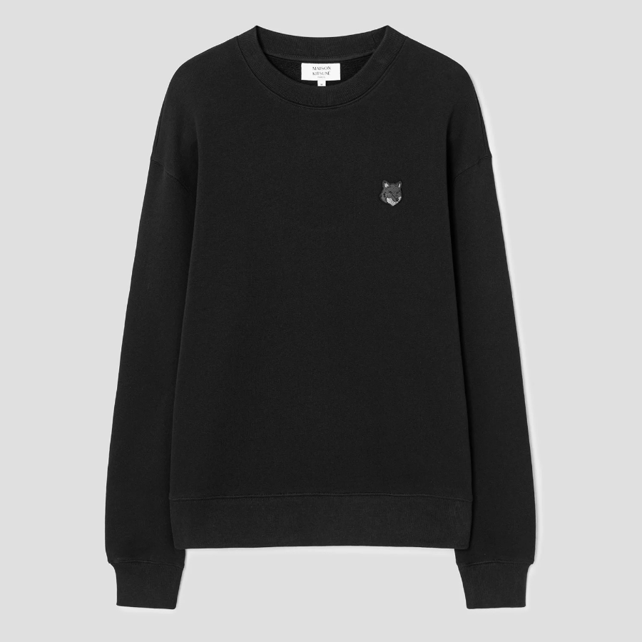 Maison Kitsune Men Bold Fox Head Patch Comfort Sweatshirt - Black