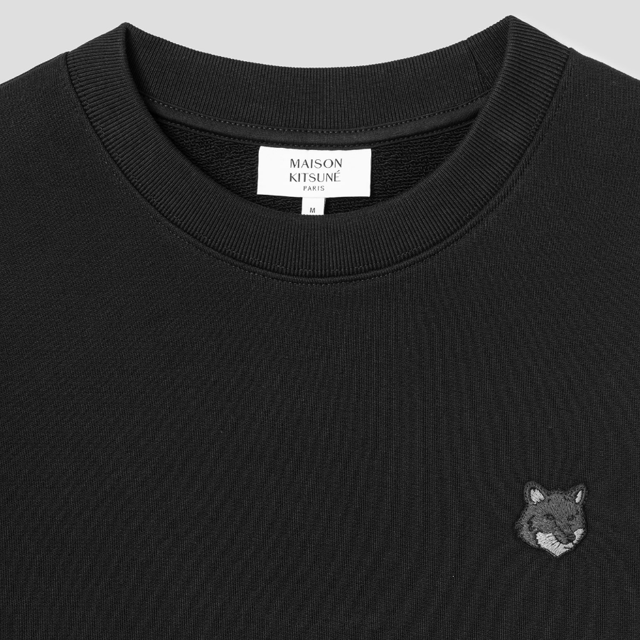 Maison Kitsune Men Bold Fox Head Patch Comfort Sweatshirt - Black