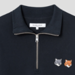 Maison Kitsune Men Double Bold Fox Head Half Zip Comfort Sweatshirt - Anthracite
