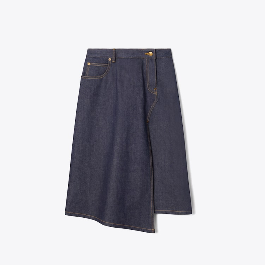 TORY BURCH Cotton Denim Skirt – Raw/Unwashed